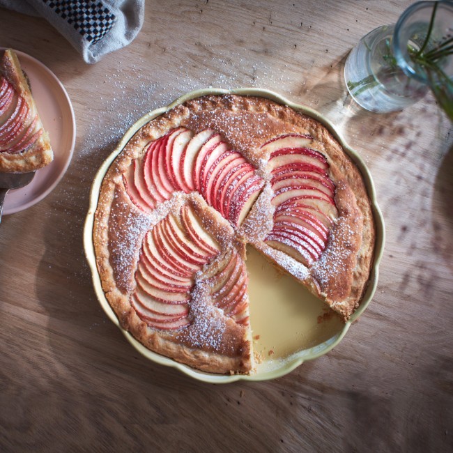 Поднос за тарт, керамичен, 31 см, Vanilla, "Madeleine" - Emile Henry