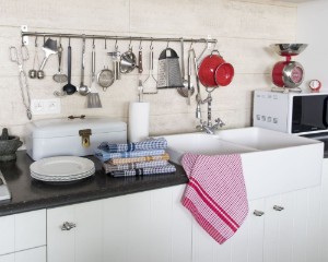 Комплект от 4 кухненски кърпи, 50 x 70 см "Waffle", черно - Tiseco