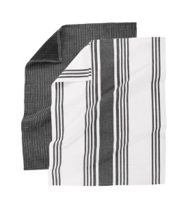 Комплект от 4 кухненски кърпи, памук, 50 x 70 см "Combo", черно - Tiseco