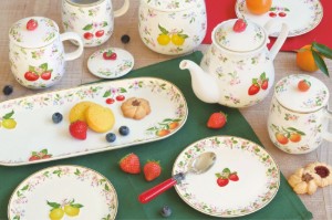 Порцеланова чиния за сервиране, релефен дизайн, 34 x 15 см, "Fancy Fruit" - Easy Life