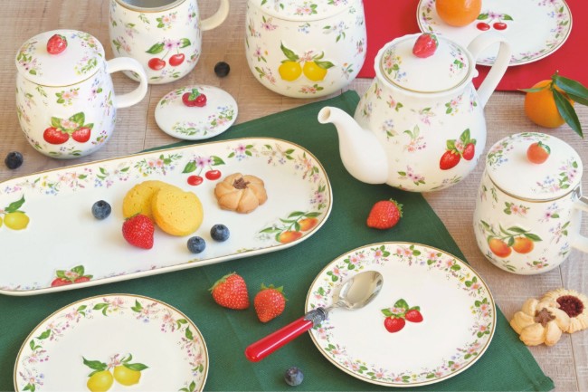Порцеланова чиния за сервиране, релефен дизайн, 34 x 15 см, "Fancy Fruit" - Easy Life
