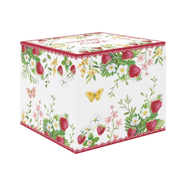 Захарница, с капак, порцеланова, 200 мл, "Jardin des Fraises" - Easy Life