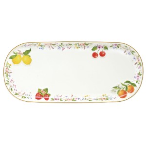 Порцеланова чиния за сервиране, релефен дизайн, 34 x 15 см, "Fancy Fruit" - Easy Life