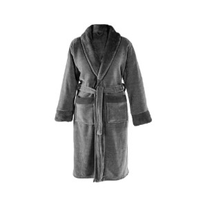 Унисекс халат, изработен от шенил, Д120 см, S/M, "Rocher", Grey -Tiseco