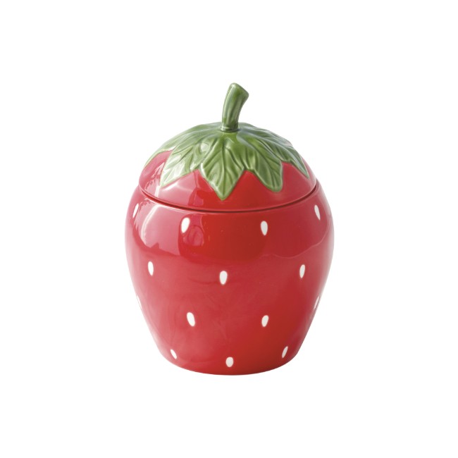 Контейнер за съхранение с форма на ягода с капак, порцелан, 12.5 x 18 см, "Jardin des Fraises" - Easy Life