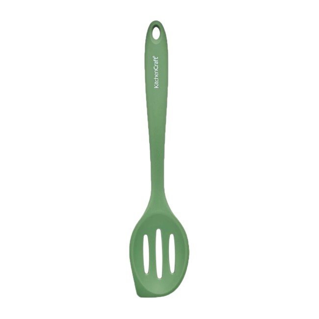 Лъжица с прорези, силикон, 27 см, зелен - Kitchen Craft