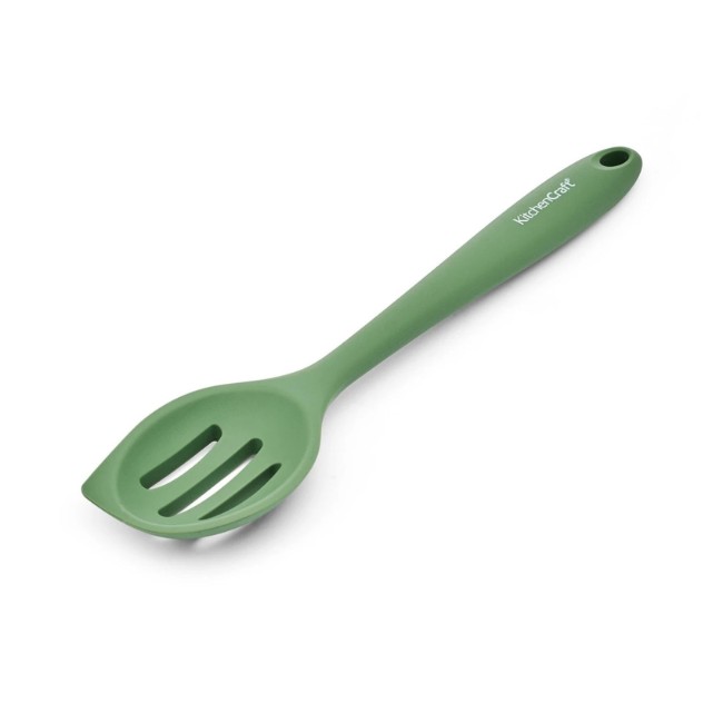 Лъжица с прорези, силикон, 27 см, зелен - Kitchen Craft