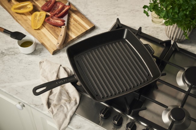 Квадратен грил тиган, чугун, 30см, Black - Staub