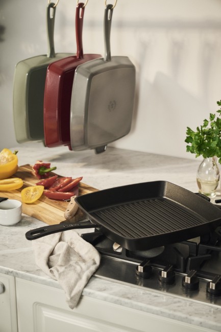 Квадратен грил тиган, чугун, 30см, Black - Staub