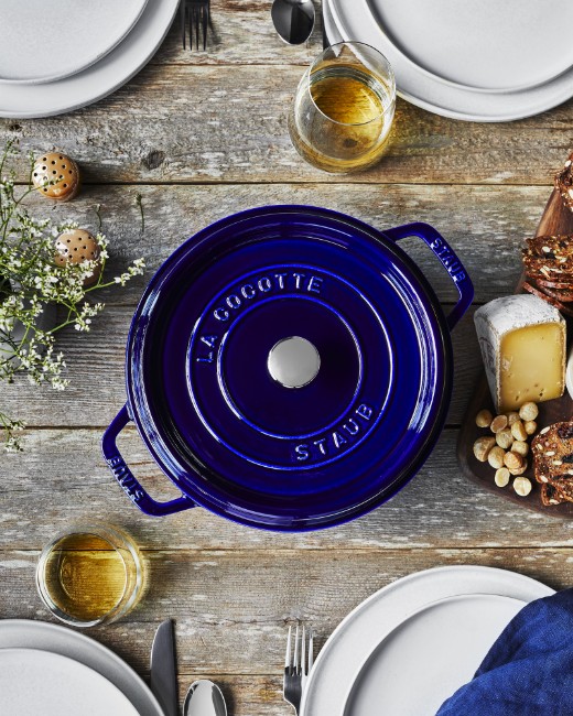 Тенджера Cocotte, чугунена, 24 см/3,8 л, Dark Blue - Staub