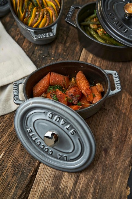 Mini-Cocotte овална тенджера за готвене от чугун 11 см/0,25 л, <<Графитно сиво>> - Staub