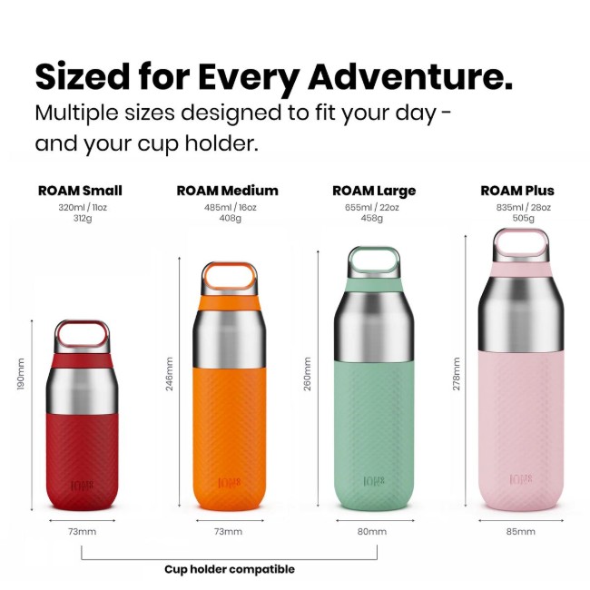 ROAM бутилка за вода, неръждаема стомана, 320 ml, Red Fire - Ion8