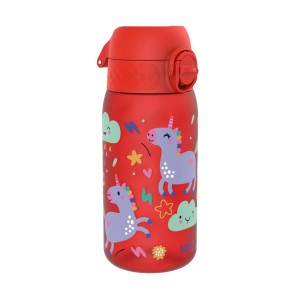 Детска бутилка за вода, recyclon, 350 мл, Red Unicorns - Ion8