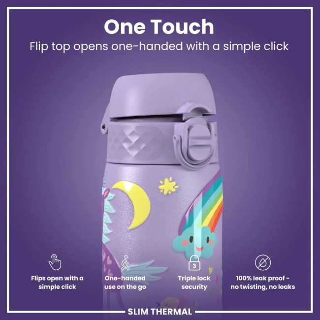 SLIM бутилка за вода, неръждаема стомана, 500 ml, Unicorns Periwinkle - Ion8