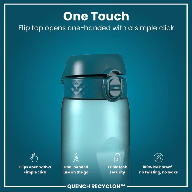 Бутилка за вода Times To Drink, рециклирана, 1 л, Teal&Blue - Ion8