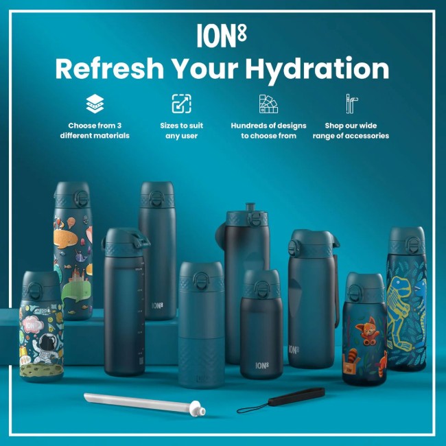 Бутилка за вода Times To Drink, рециклирана, 1 л, Teal&Blue - Ion8