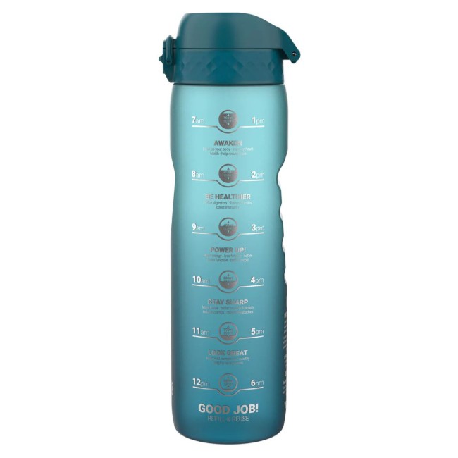 Бутилка за вода Times To Drink, рециклирана, 1 л, Teal&Blue - Ion8