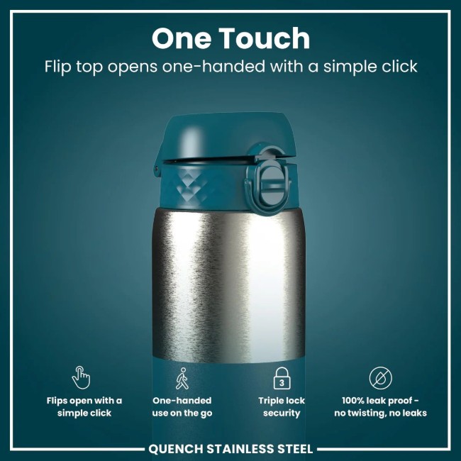 Бутилка за вода, неръждаема стомана, 1.2 L, Deep Teal - Ion8