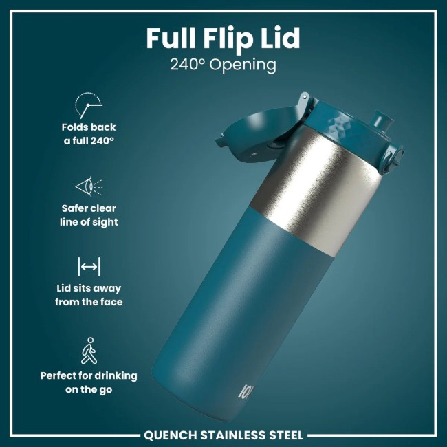 Бутилка за вода, неръждаема стомана, 1.2 L, Deep Teal - Ion8