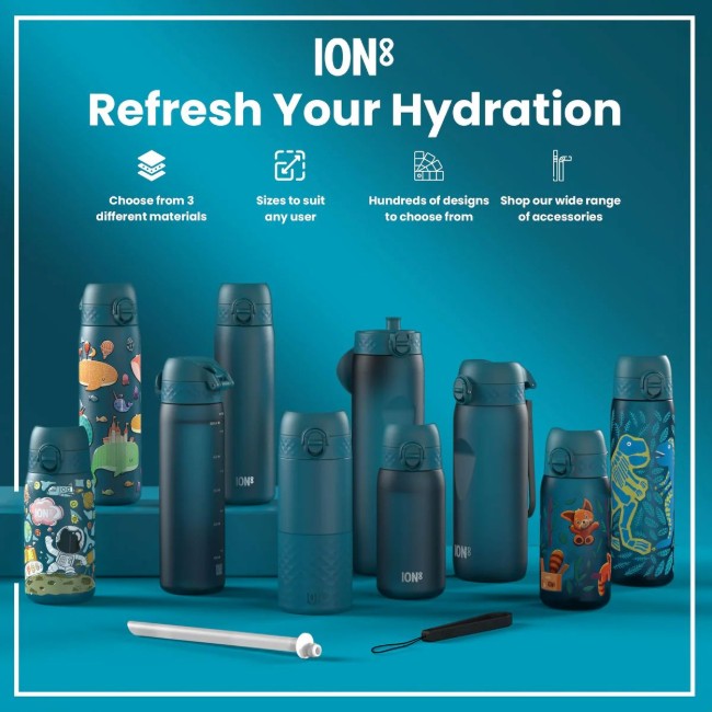 Бутилка за вода, неръждаема стомана, 1.2 L, Deep Teal - Ion8