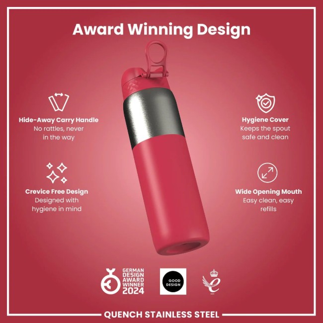 Бутилка за вода, неръждаема стомана, 1.2 L, Viva Magenta - Ion8