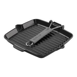 Квадратен грил тиган, 24см, чугун, Black - Staub