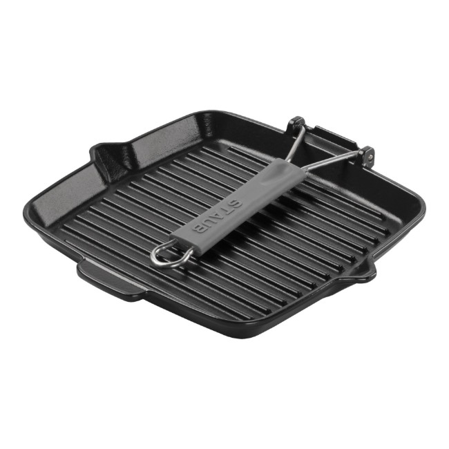 Квадратен грил тиган, 24см, чугун, Black - Staub