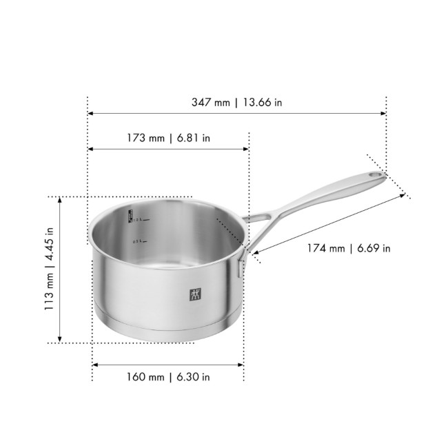 Тенджера от неръждаема стомана, с капак, 16 см/1.5л, "Vitality" - Zwilling
