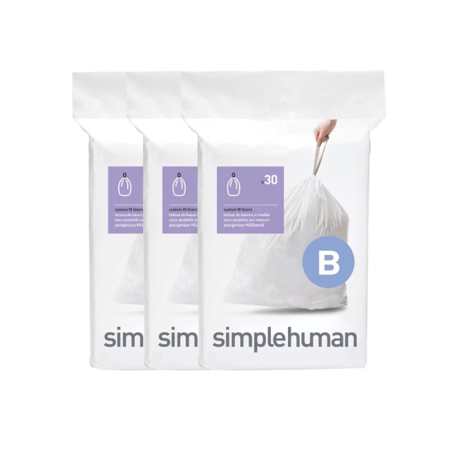 Комплект чували за боклук, код B, 6 L/ 90 броя, пластмаса - simplehuman