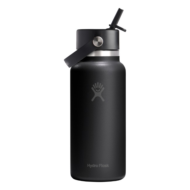 Термоизолационна бутилка, неръждаема стомана, 950 мл, "Wide Straw", Tonal Black - Hydro Flask
