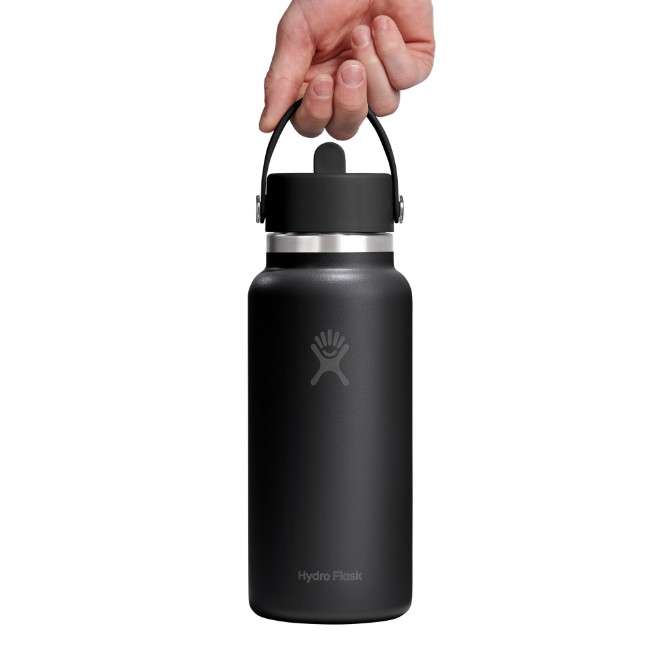 Термоизолационна бутилка, неръждаема стомана, 950 мл, "Wide Straw", Tonal Black - Hydro Flask