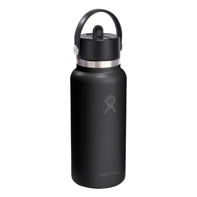 Термоизолационна бутилка, неръждаема стомана, 950 мл, "Wide Straw", Tonal Black - Hydro Flask