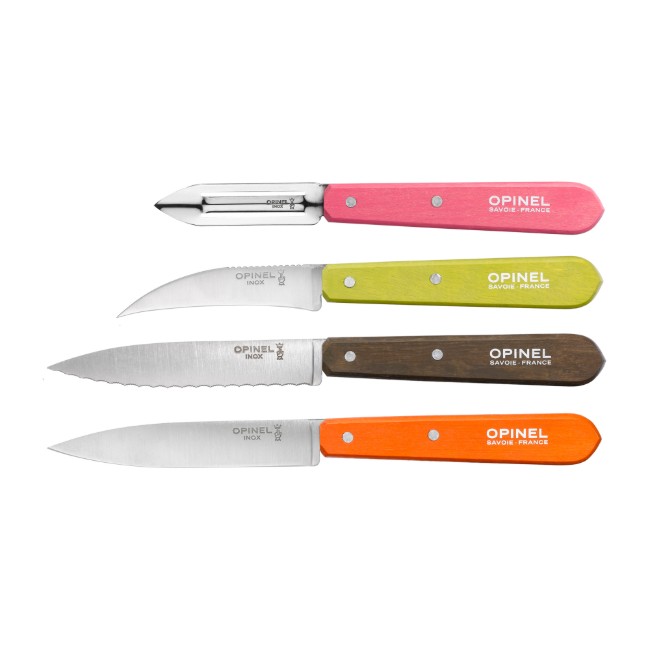 Комплект ножове от 4 части, неръждаема стомана, "Les Essentiels" - Opinel