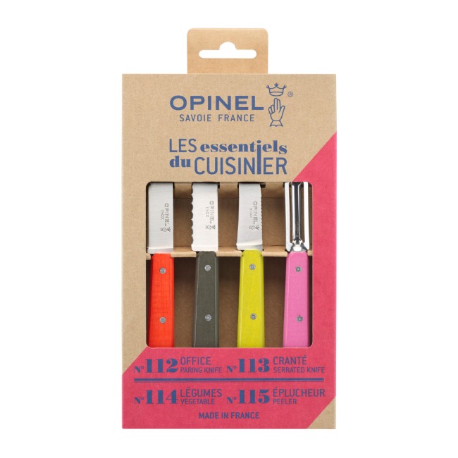 Комплект ножове от 4 части, неръждаема стомана, "Les Essentiels" - Opinel