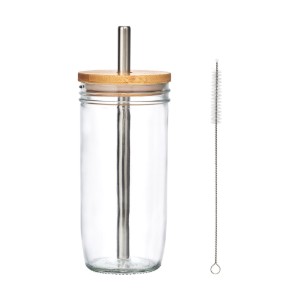 Чаша за bubble tea, с капак и сламка, направена от стъкло, 650 ml – La Cafetière