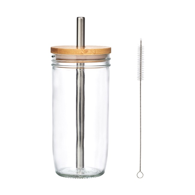 Чаша за bubble tea, с капак и сламка, направена от стъкло, 650 ml – La Cafetière