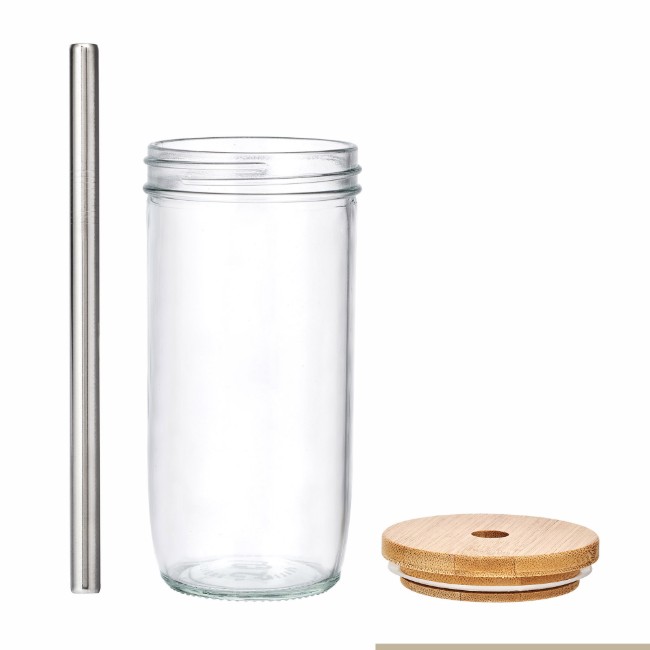 Чаша за bubble tea, с капак и сламка, направена от стъкло, 650 ml – La Cafetière