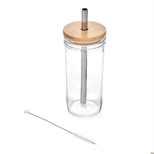 Чаша за bubble tea, с капак и сламка, направена от стъкло, 650 ml – La Cafetière