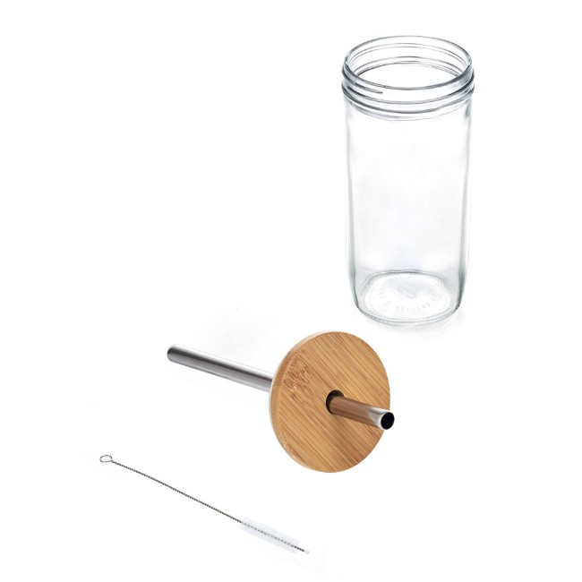 Чаша за bubble tea, с капак и сламка, направена от стъкло, 650 ml – La Cafetière
