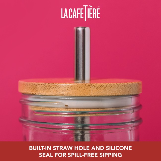 Чаша за bubble tea, с капак и сламка, направена от стъкло, 650 ml – La Cafetière