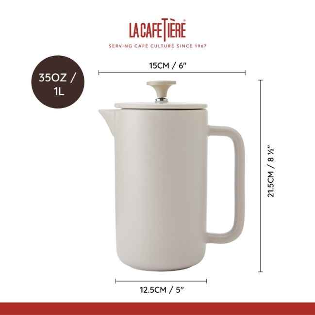 Кафетиер за френска преса, керамичен, 1 л, "Arezzo", Latte – La Cafetière