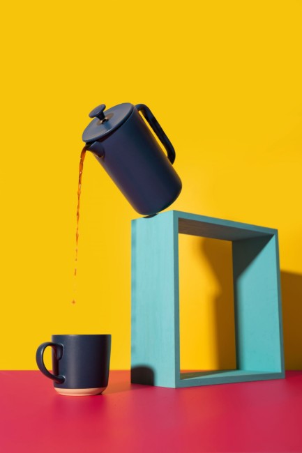 Френска преса Cafetière, керамика, 1 л, "Арецо", тъмносиня – La Cafetière