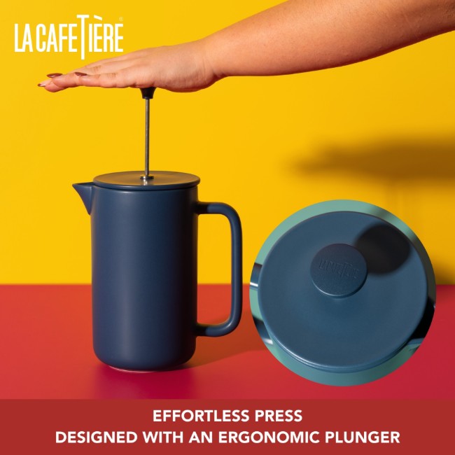 Френска преса Cafetière, керамика, 1 л, "Арецо", тъмносиня – La Cafetière