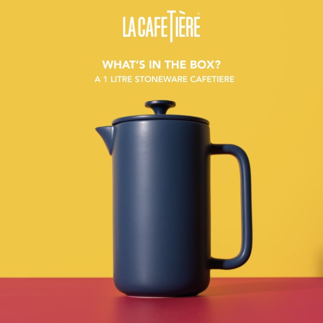 Френска преса Cafetière, керамика, 1 л, "Арецо", тъмносиня – La Cafetière