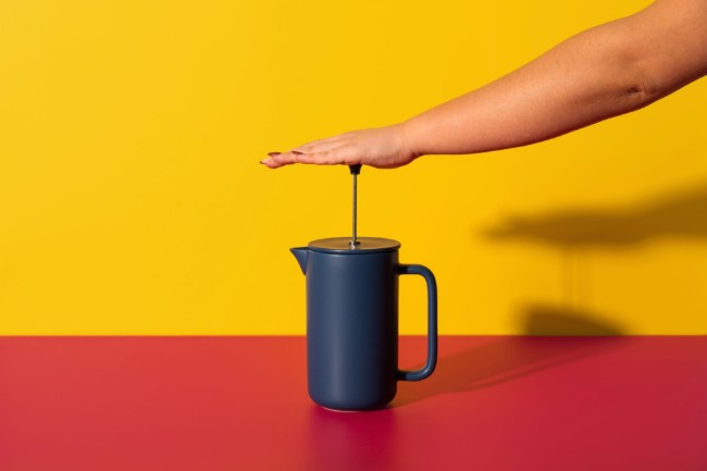 Френска преса Cafetière, керамика, 1 л, "Арецо", тъмносиня – La Cafetière