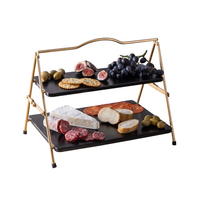 Двуетажна метална поставка за сервиране, 39,5 x 26 x 34,5 см - Artesa