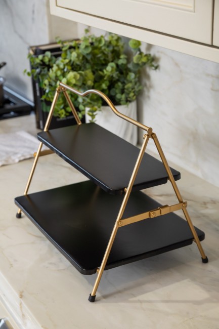 Двуетажна метална поставка за сервиране, 39,5 x 26 x 34,5 см - Artesa