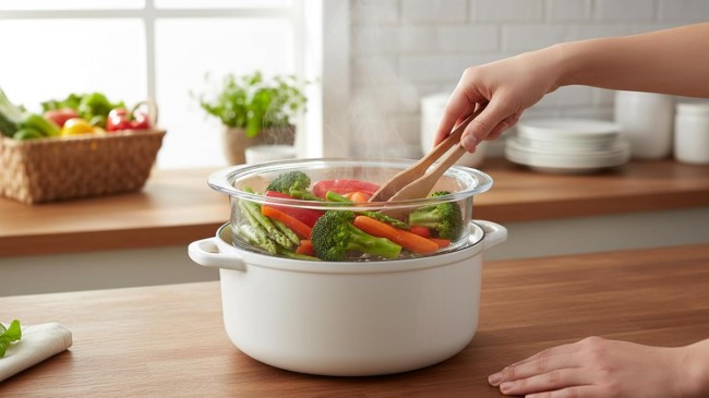 Съд за готвене на пара, 24 см, стъкло - AMT Gastroguss