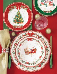 Комплект от 2 чаши кафе с чинии, порцелан, 120 мл, "Christmas Heritage" - Easy Life