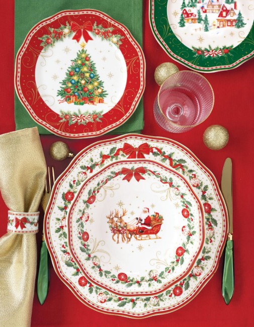 Сервираща чиния, порцелан, 36 x 15 см, "Christmas Heritage" - Easy Life